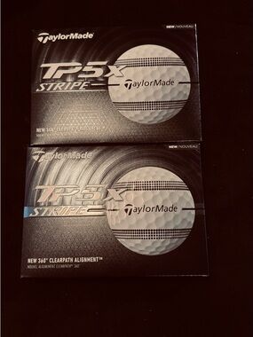 TaylorMade TP5x Stripe Golf Ball Boxes - White and Black( 2 boxes)